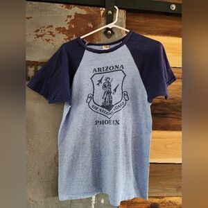 Vintage Arizona Air National Guard Men's Blue Raglan Tee
